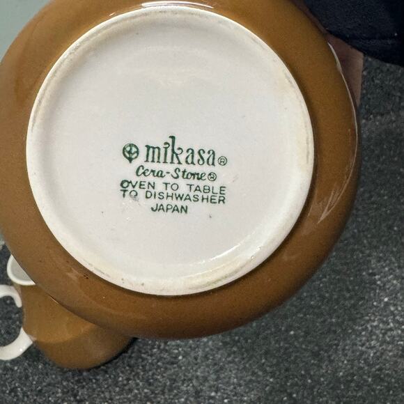 Vintage Mikasa Cera-Stone Japan Sugar and Creamer Set - Picture 3 of 8